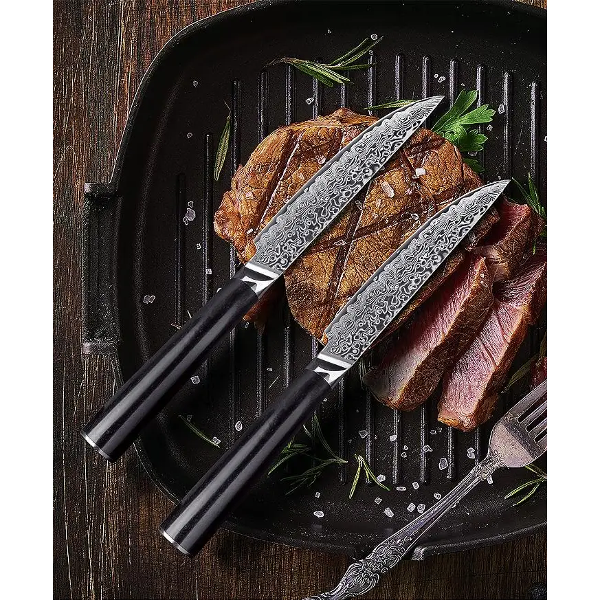 4PCS Damascus Steak Knife Set 5 Inch Steak Knives Germany