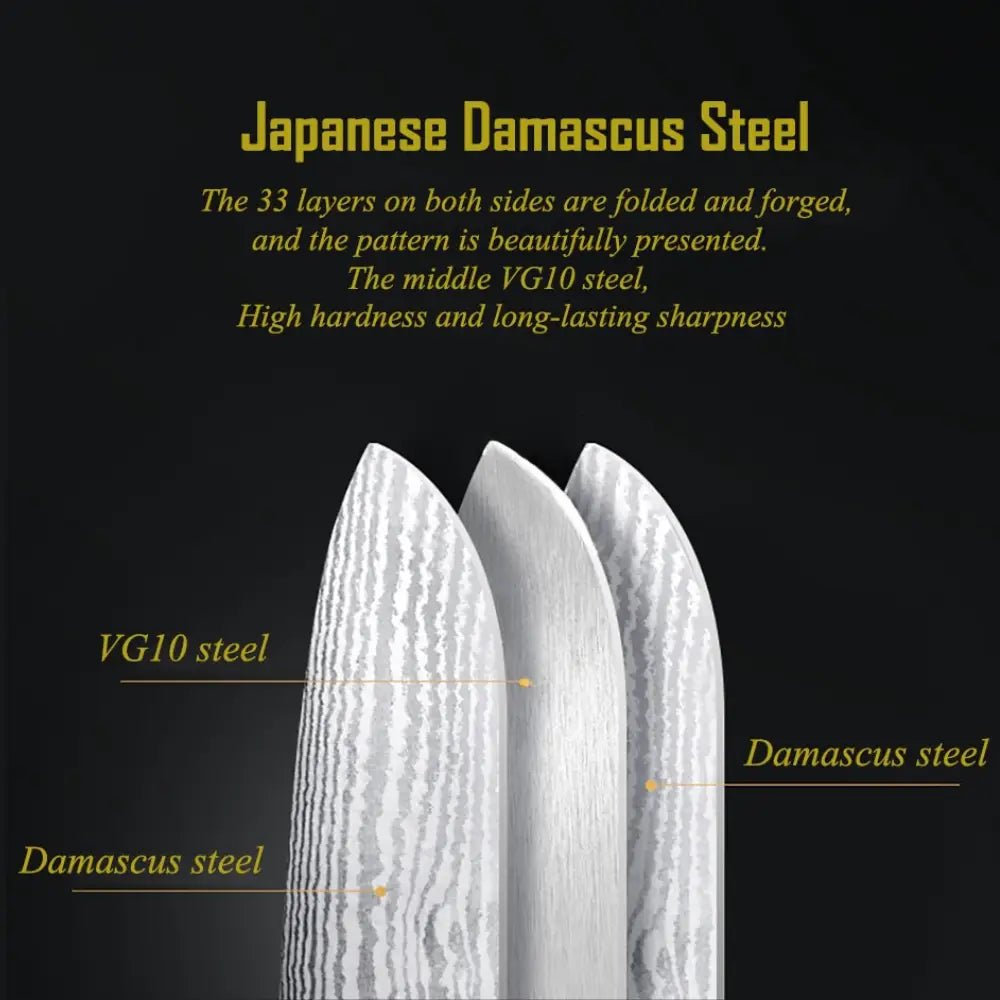 3 Piece Damascus Steel Knife Set (Executive Series) - Damascus steel knives
