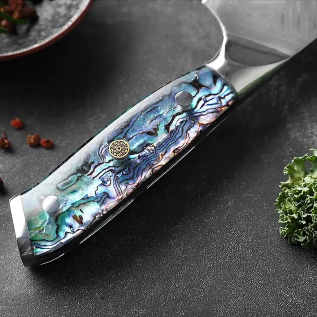 3 Piece Premium Damascus Steel Knife Set (Abalone Series) -
