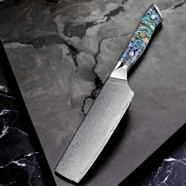 3 Piece Premium Damascus Steel Knife Set (Abalone Series) -