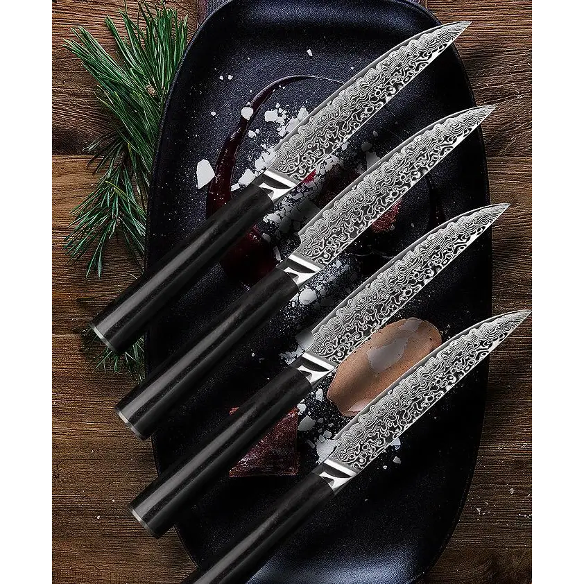 4PCS Damascus Steak Knife Set 5 Inch Steak Knives Germany