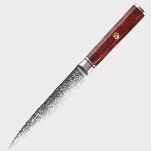 5 Inch Damascus Steel Utility/Slicing Knife With Rosewood