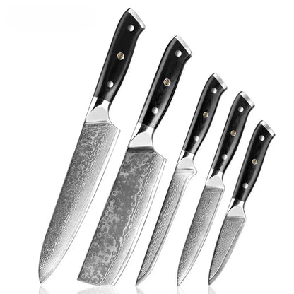 5 Piece Damascus Steel Knife Set (Executive Series) - 5