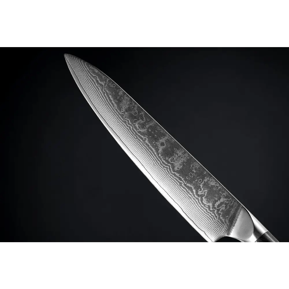 5 Piece Damascus Steel Knife Set. Includes a 8” Chef Knife, 7" Cleaver Knife, 6" Boning Knife, 5" Utility Knife and a
3.5” Paring Knife