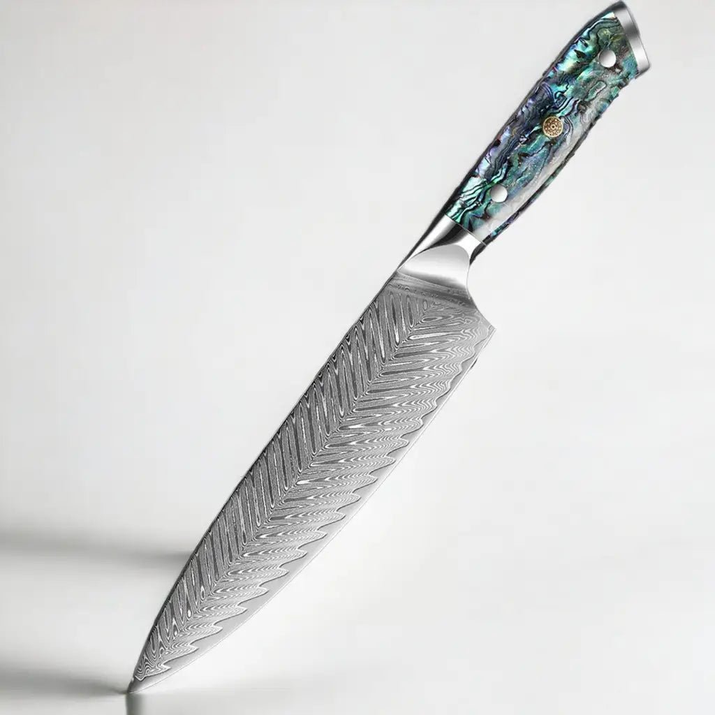 5 Piece Damascus Steel Knife Set with Resin Handle (Abalone