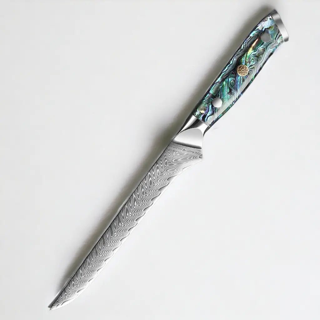 5 Piece Damascus Steel Knife Set with Resin Handle (Abalone