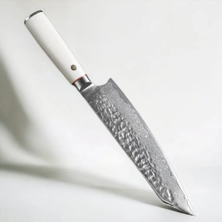 8 Inch Bone White Damascus Steel Kiritsuke Knife - Kiritsuke
