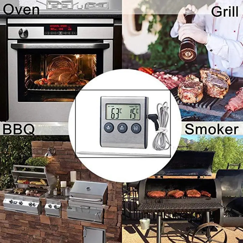 Kitchen Food Thermometer Electronic Timer Probe Meat