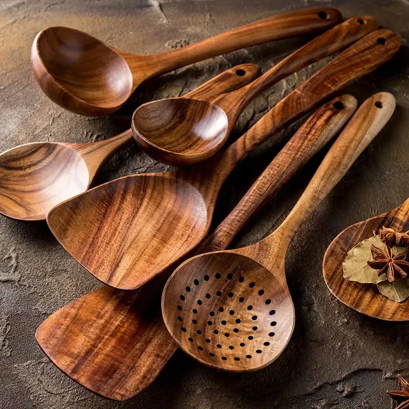 Thailand Teak Natural Wood Tableware Spoon Ladle Turner