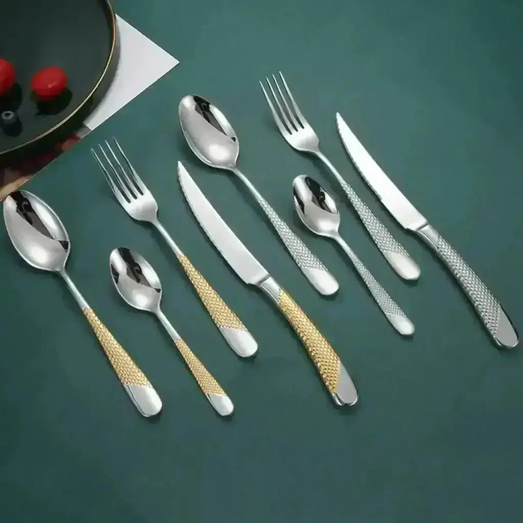 Luxury Western Stainless Steel Silverware Set (24 Piece Set)
