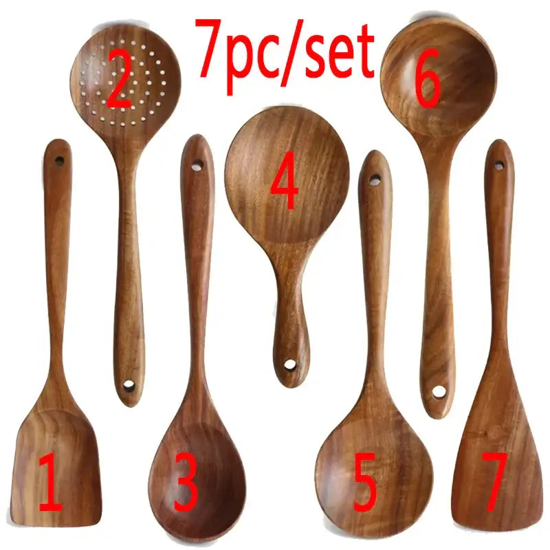 Thailand Teak Natural Wood Tableware Spoon Ladle Turner
