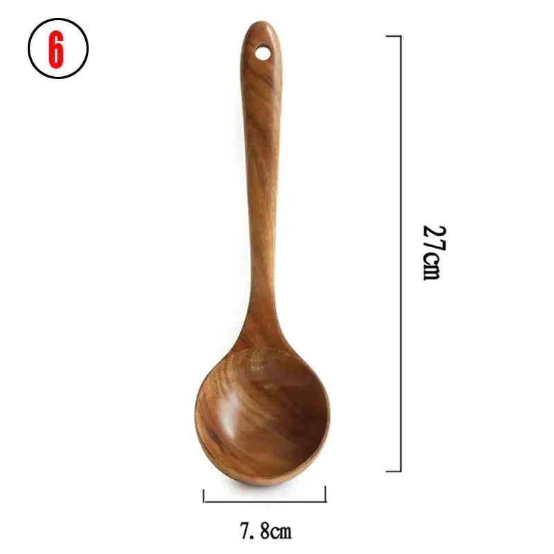 Thailand Teak Natural Wood Tableware Spoon Ladle Turner
