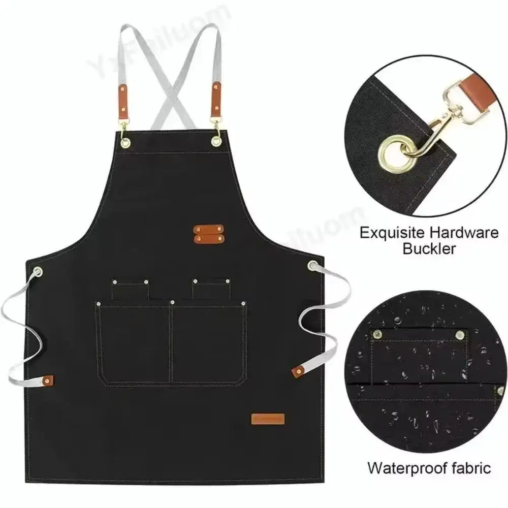 Waterproof Kitchen Apron - black 1pcs