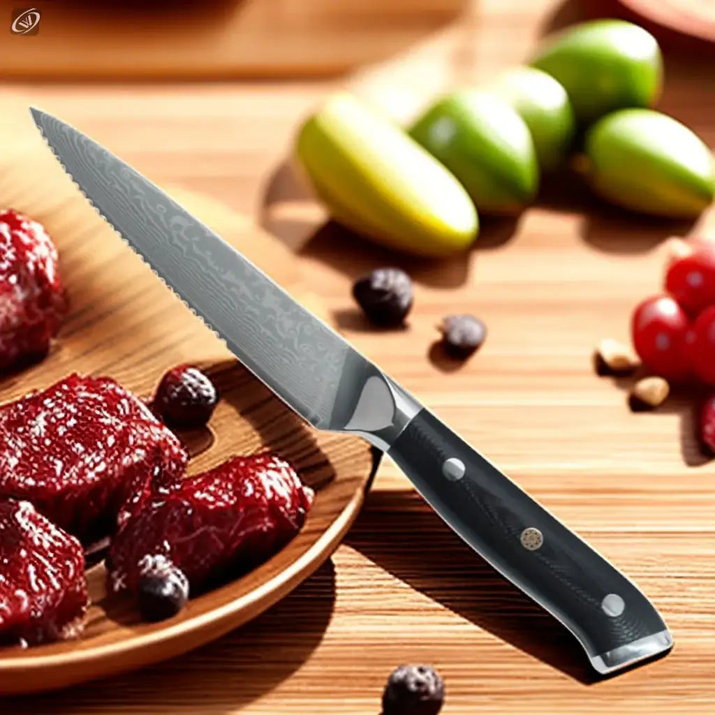 Damascus Stainless Steel Steak Knife Set Ultra-sharp