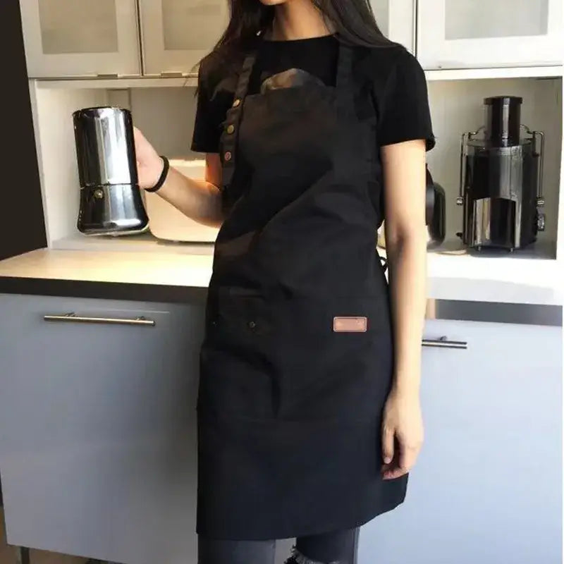 Fashion Canvas Kitchen Aprons For Woman Men Chef Work Apron