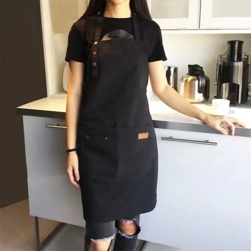 Fashion Canvas Kitchen Aprons For Woman Men Chef Work Apron