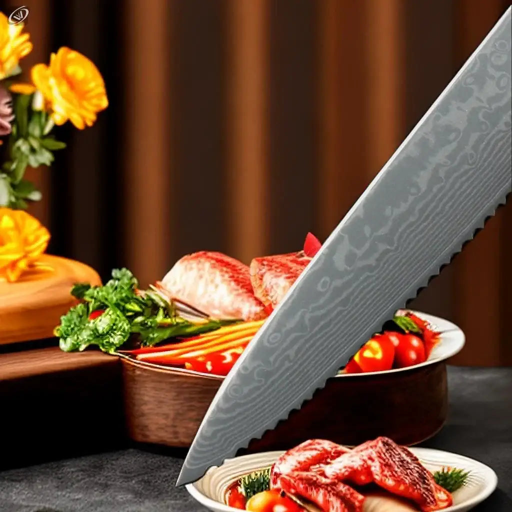 Damascus Stainless Steel Steak Knife Set Ultra-sharp