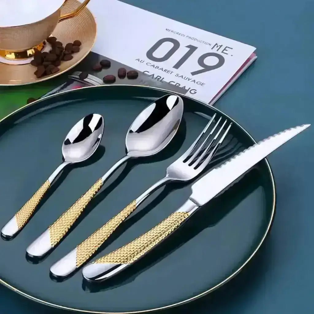 Luxury Western Stainless Steel Silverware Set (24 Piece Set)
