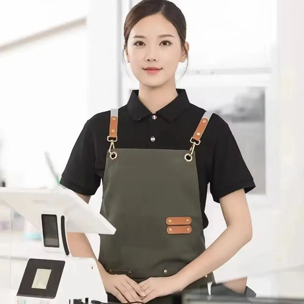 Waterproof Kitchen Apron - black 1pcs
