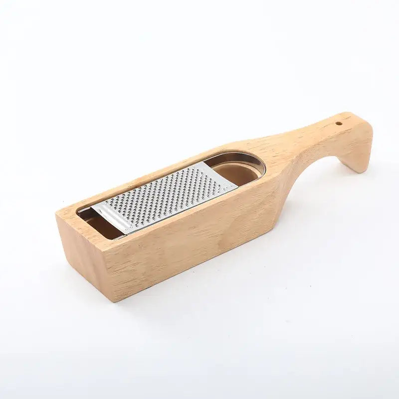 Cheese Grater with Wooden Handle &Container Cheese - oak