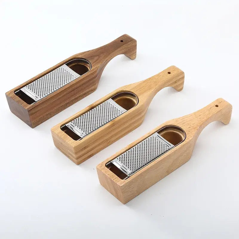 Cheese Grater with Wooden Handle &Container Cheese - cheese