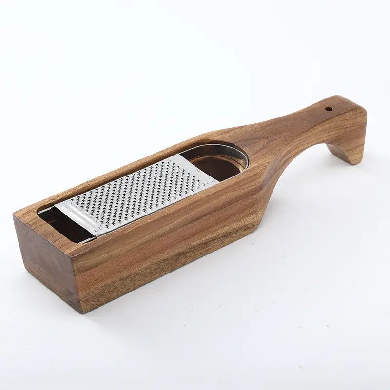 Cheese Grater with Wooden Handle &Container Cheese - Acacia