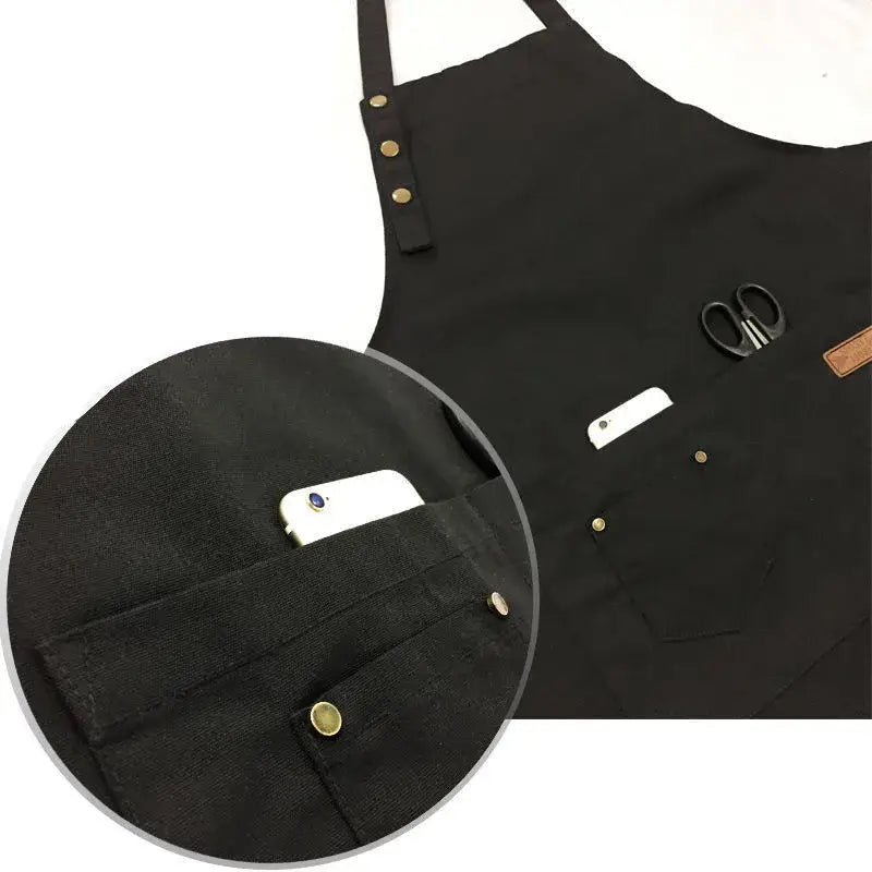 Fashion Canvas Kitchen Aprons For Woman Men Chef Work Apron