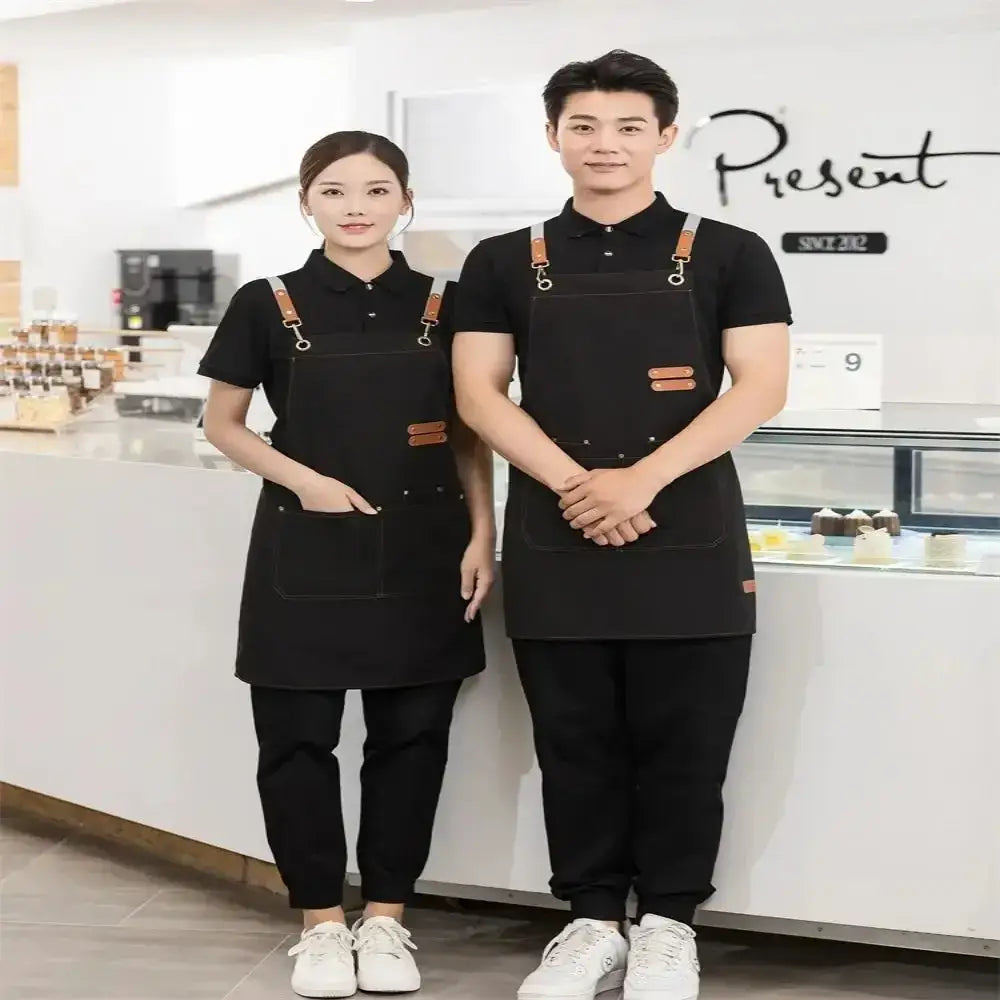 Waterproof Kitchen Apron - black 1pcs