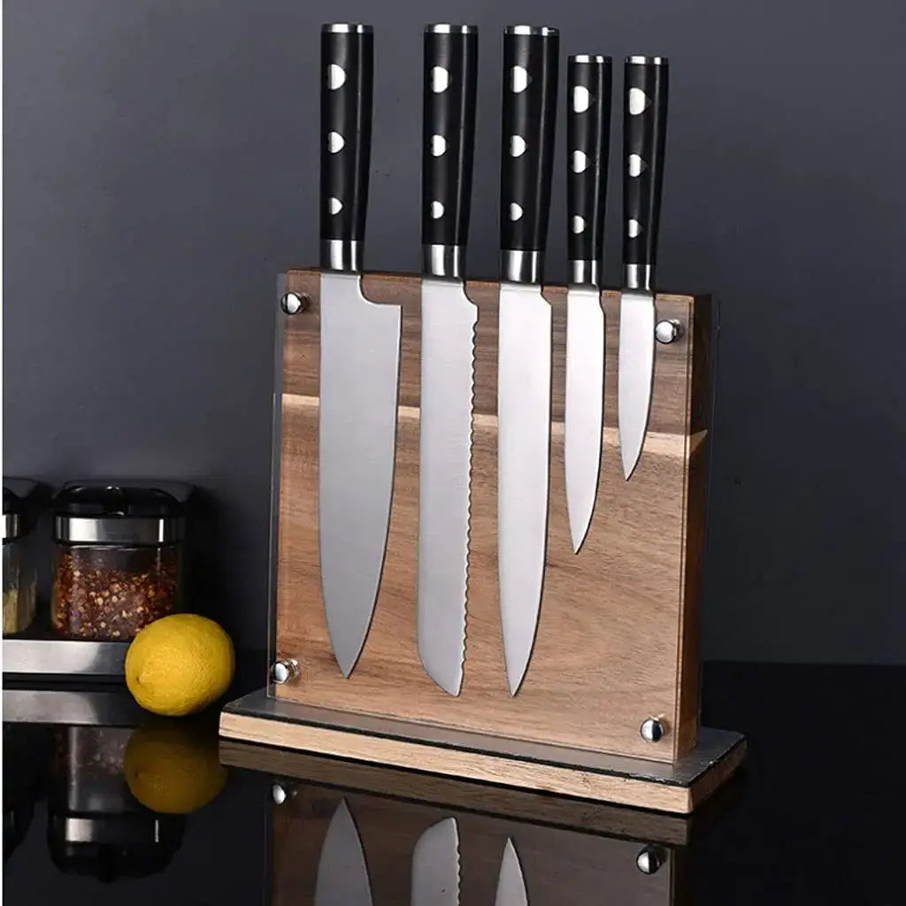 Magnetic Knife Block With Acrylic Shield Double Side Knife