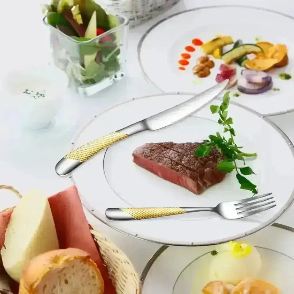Luxury Western Stainless Steel Silverware Set (24 Piece Set)