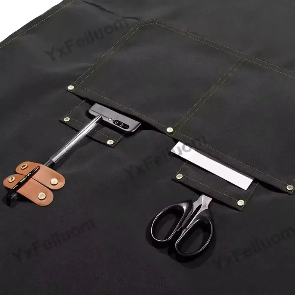 Waterproof Kitchen Apron - black 1pcs