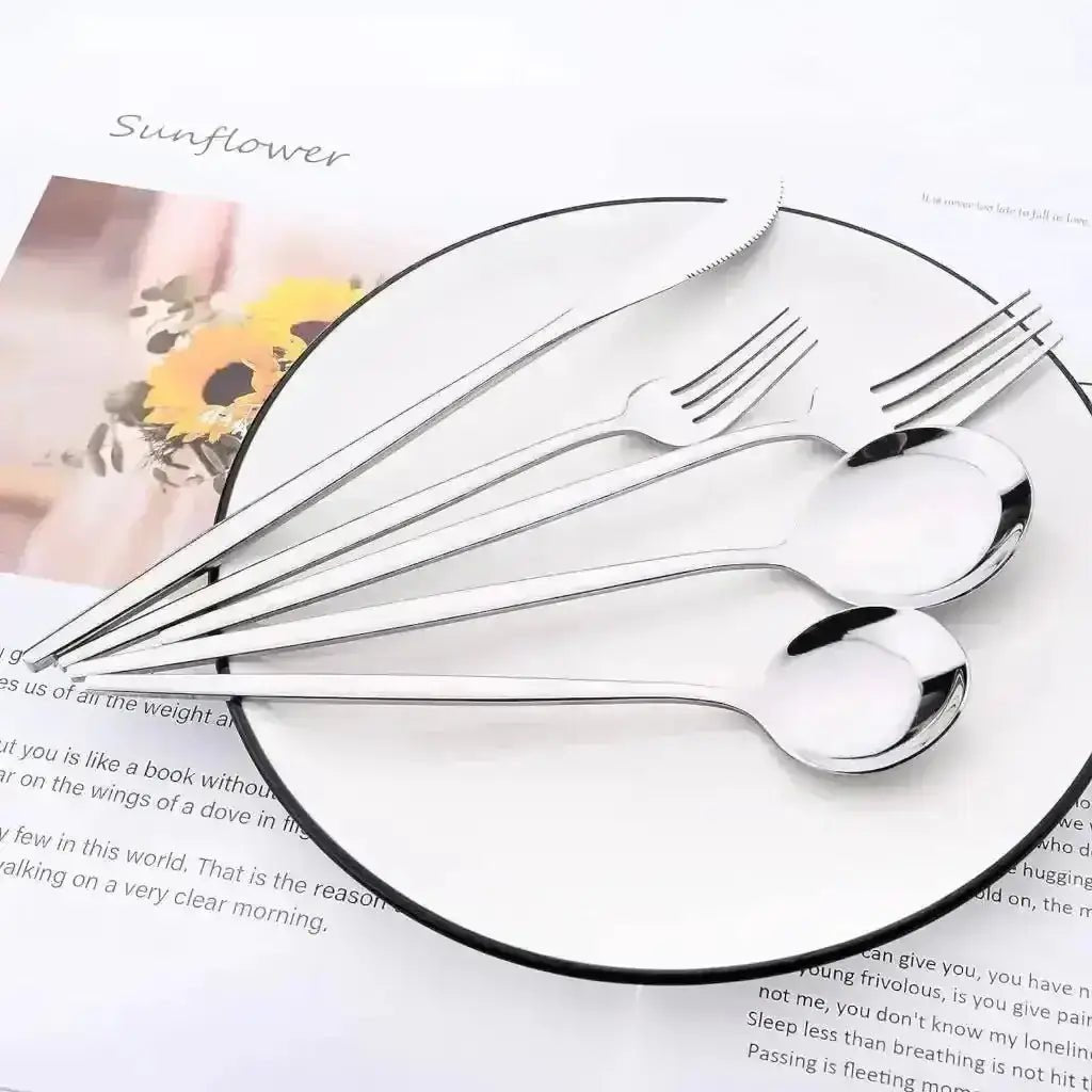 Classic Portuguese Stainless Steel Flatware Set(24 Piece