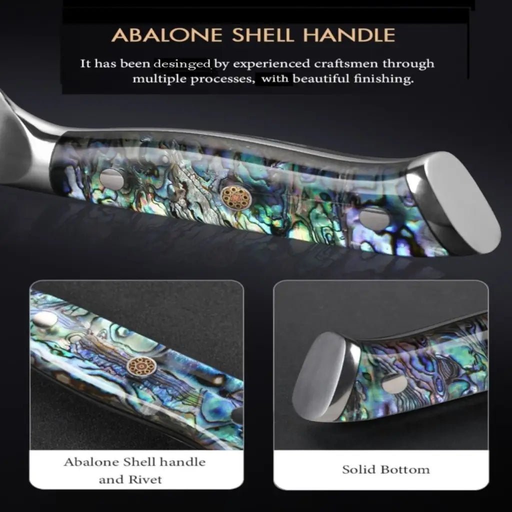 3 Piece Premium Damascus Steel Knife Set (Abalone Series) -