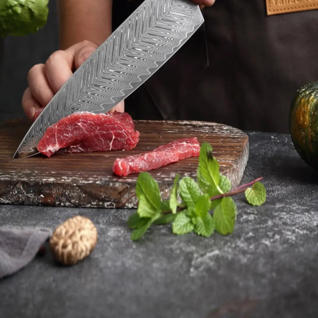 3 Piece Premium Damascus Steel Knife Set (Abalone Series) -