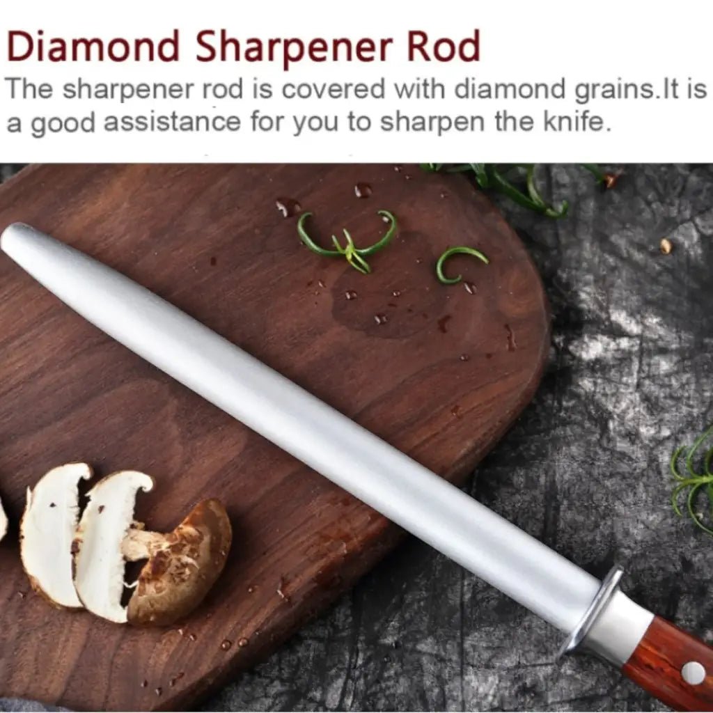 Diamond Steel Rod Knife Sharpener - rod steel knife