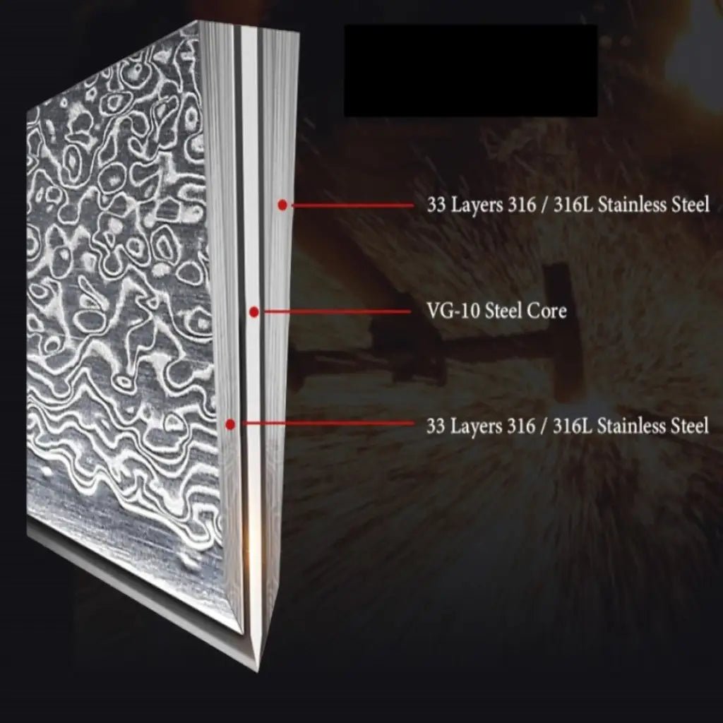 3 Piece Premium Damascus Steel Knife Set (Abalone Series) -