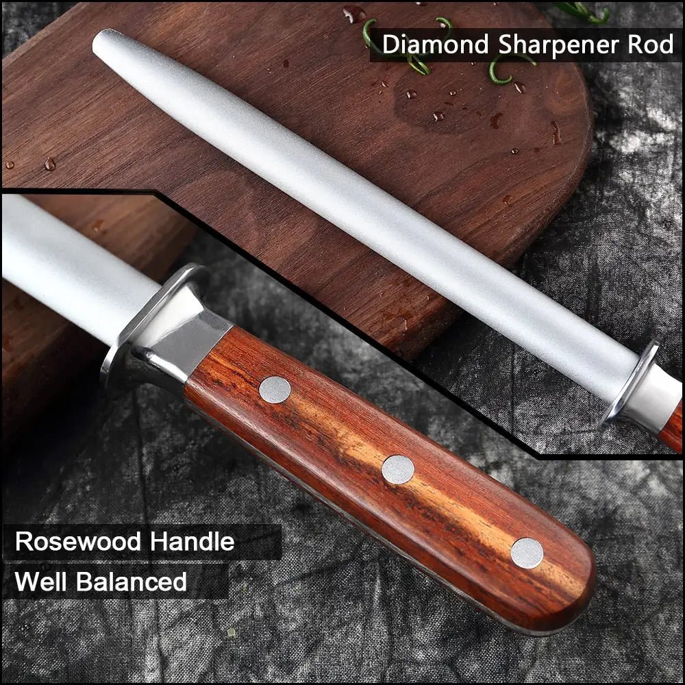 Diamond Steel Rod Knife Sharpener - rod steel knife