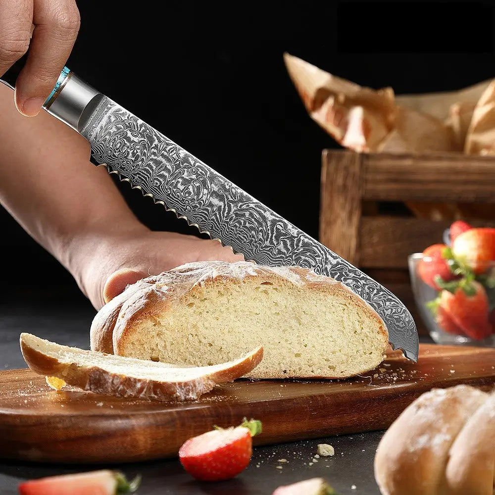 Ebony Handled Japanese Steel Knife Set - 7pcs Value Set -