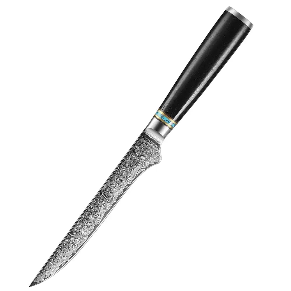 Ebony Handled Japanese Steel Knife Set - 7pcs Value Set -