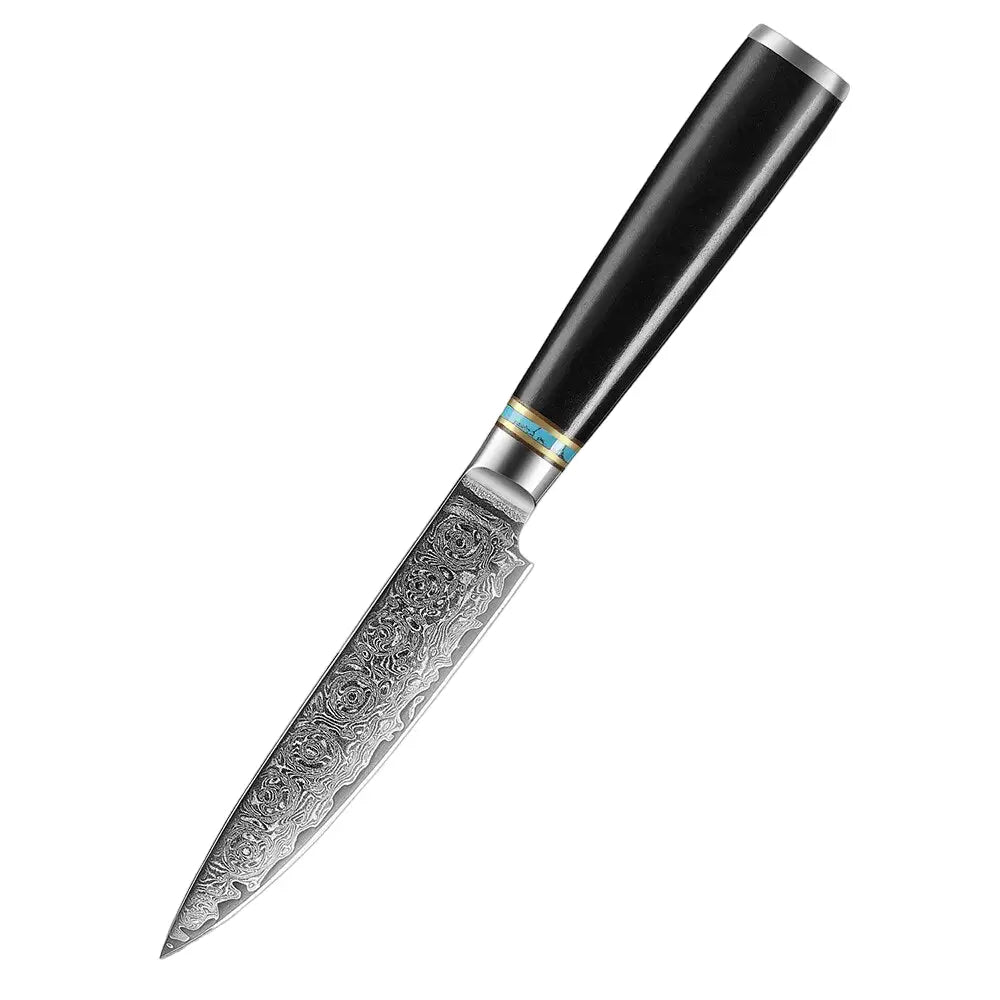 Ebony Handled Japanese Steel Knife Set - 7pcs Value Set -