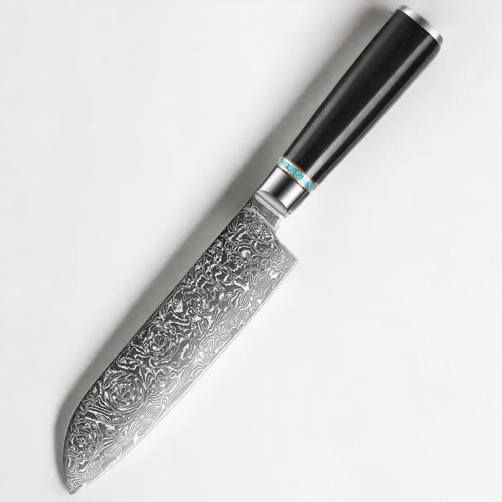 Ebony Handled Japanese Steel Knife Set - 7pcs Value Set -