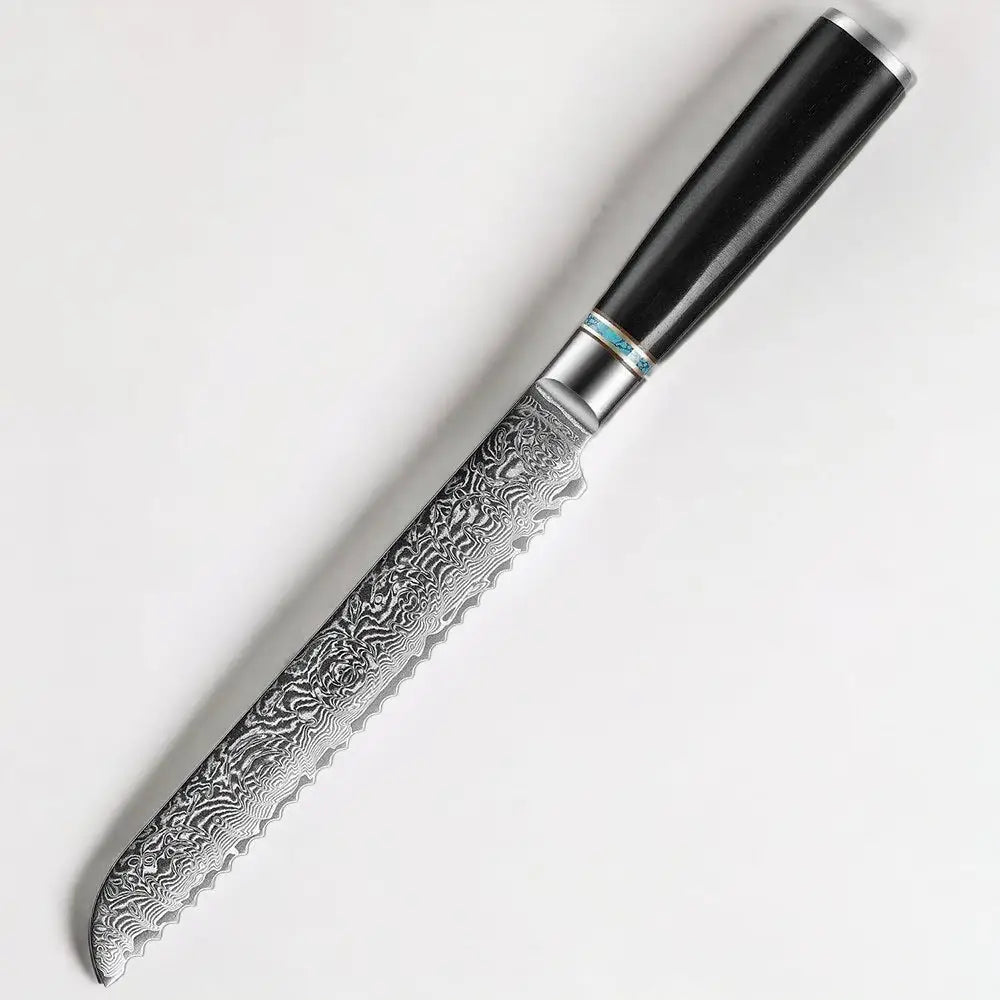 Ebony Handled Japanese Steel Knife Set - 7pcs Value Set -