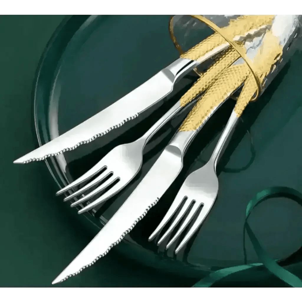 Luxury Western Stainless Steel Silverware Set (24 Piece Set)