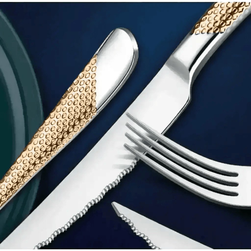 Luxury Western Stainless Steel Silverware Set (24 Piece Set)