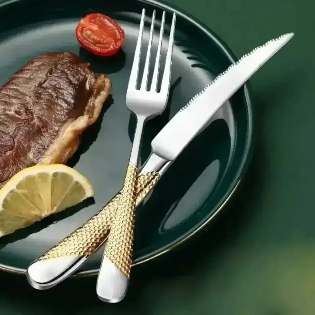 Luxury Western Stainless Steel Silverware Set (24 Piece Set)