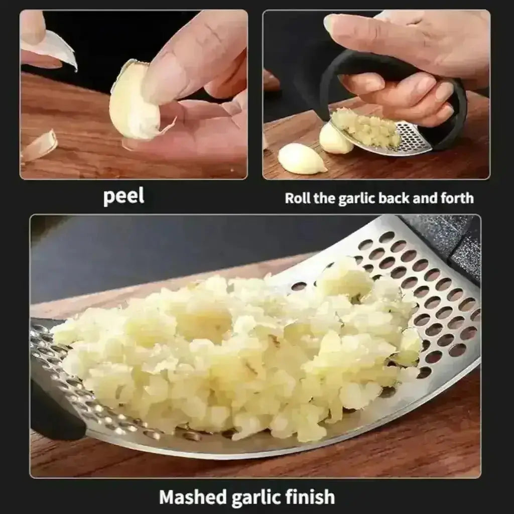 Stainless Steel Garlic Press - Garlic Crusher, how to use