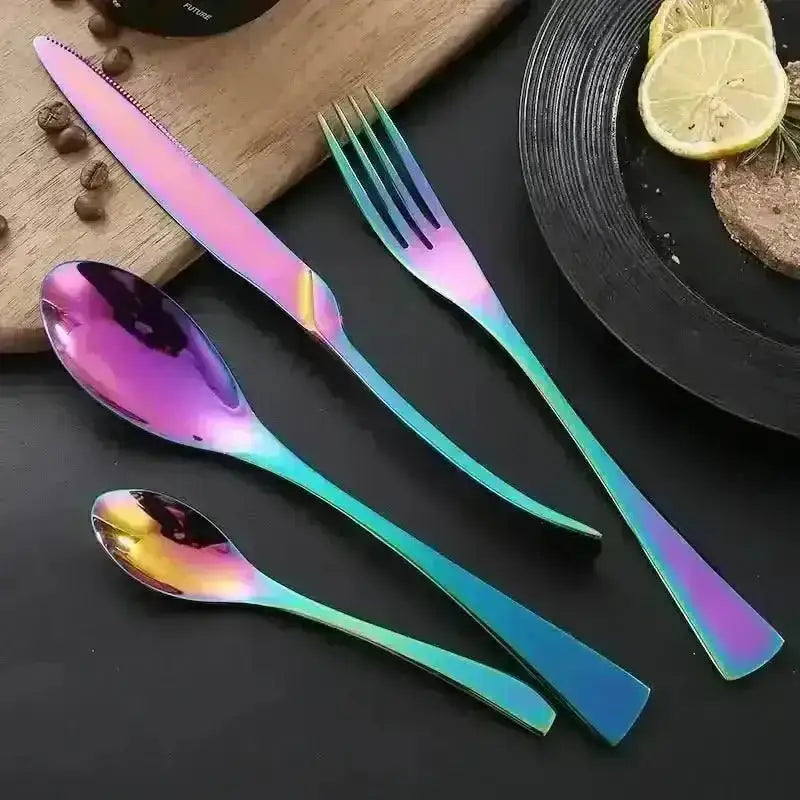 The European Flatware Set - 20-Piece Set / Colorful -