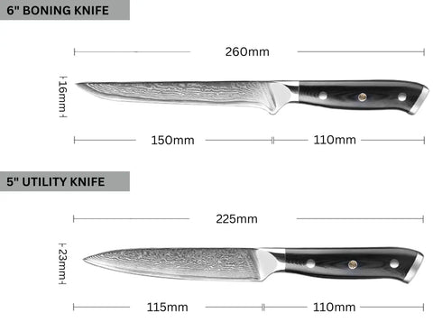 5 Piece Damascus Steel Knife Set (Executive Series)