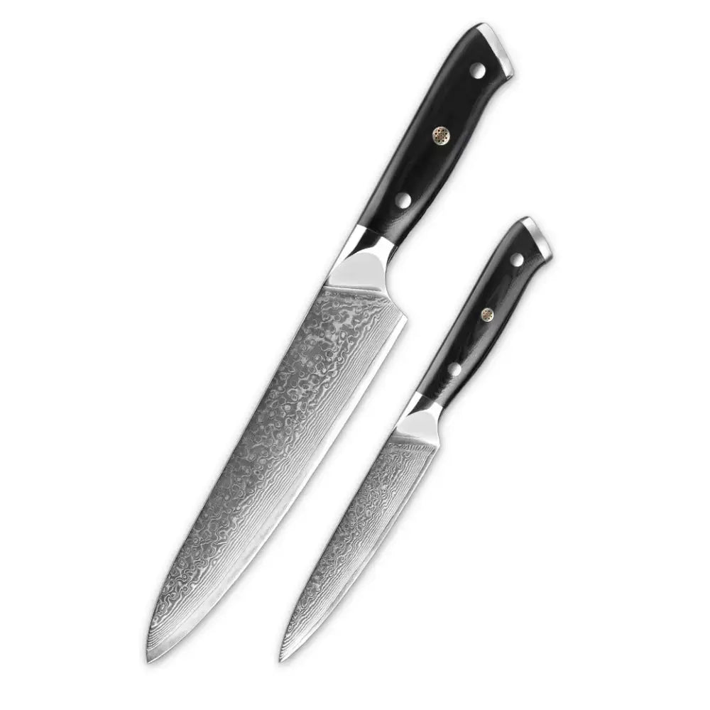 2 Piece Damascus Steel Chef Knife Kit (Executive Series) - French knife and pairing knife