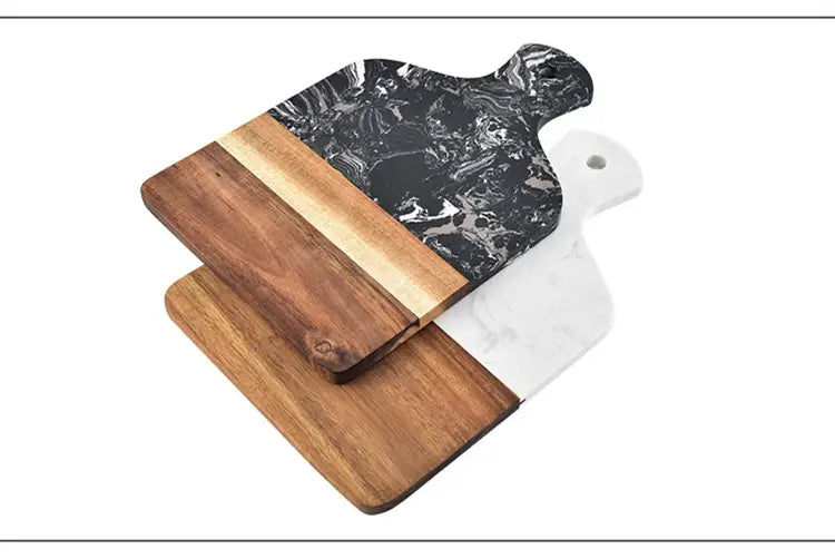 Marble and Acacia Wood Kitchen Chopping Board